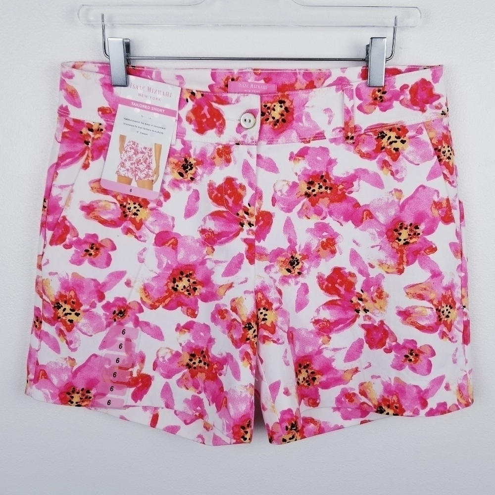 Isaac Mizrahi Water Color Floral Print Shorts NWT